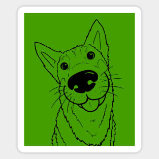 Cute German Shepherd dog line art illustration Magnet